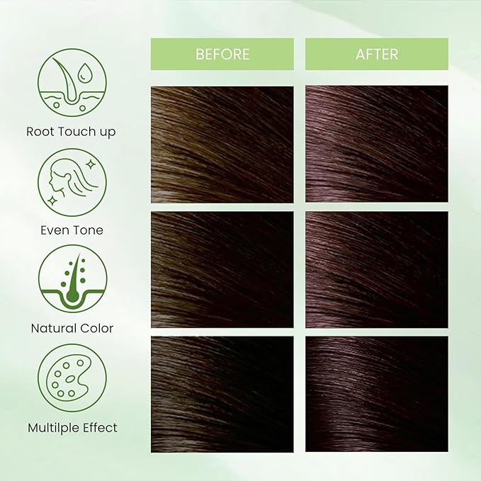 Cherry Brown Hair Dye Shampoo 3-in-1, Instant Natural Hair Color Shampoo for Women Men Champu Para Canas Mujer, Lasting 3-4 Weeks & Easy to Use & All Hair Types & Root Touch Up, 500ml
