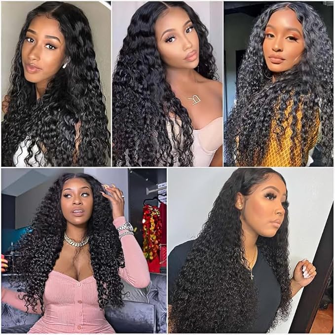 Color 1B Bundles Human Hair Natural Black Deep Wave Bundles Niegmeag Brazilian Virgin Remy Single Bundle 14 Inch Color 1B Deep Wave Bundle 100g