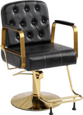 KIGOTY Salon Barber Chair, Reclining Salon Chair for Hair Stylist, Adjustable Hair Salons Tattoo Braiding Hairdresser Chair, 360 Swivel Stylist Chairs for Barbershop (Modern Black)