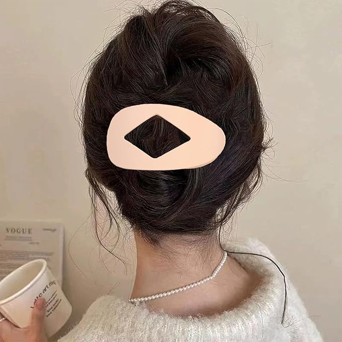 Matte Duckbill Claw Clips for Women, Strong Hold Flat Hair Clips for Thick Hair, Simple Elegant Resin Hair Clamps, Non-Slip Solid Color Hair Accessories for Work & Daily Use (B)
