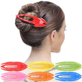 RC ROCHE 6 Pcs Flat Hair Clips Big Claw for Thick Hair French Duckbill Women No Slip Side Slide Curved Alligator Concord Strong Grip Hold Volume Lay Down Clamp, Medium Rainbow Multicolor