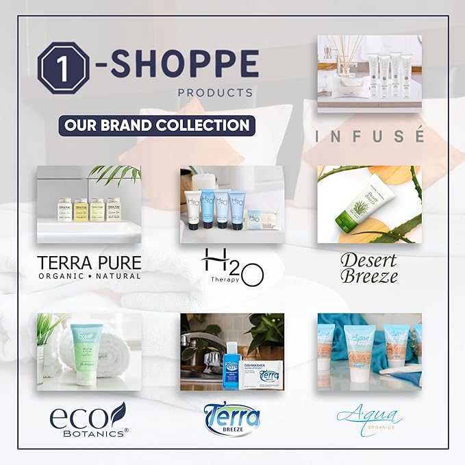 Terra Pure Shampoo, Travel Size Hotel Amenities, 1 oz. (Case of 20)