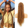 Drawstring Ponytail for Women Boho Box Braids with Long Wavy Hair Ponytail Extension Synthetic Hair Extensions Ponytail for Daily Use (27#, 24 Inch)