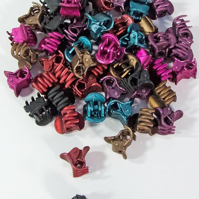 50 PCS Mini Hair Claw Clips， Bangs Strong Grip Multifunction Clamp Clips. (Matte color 2)