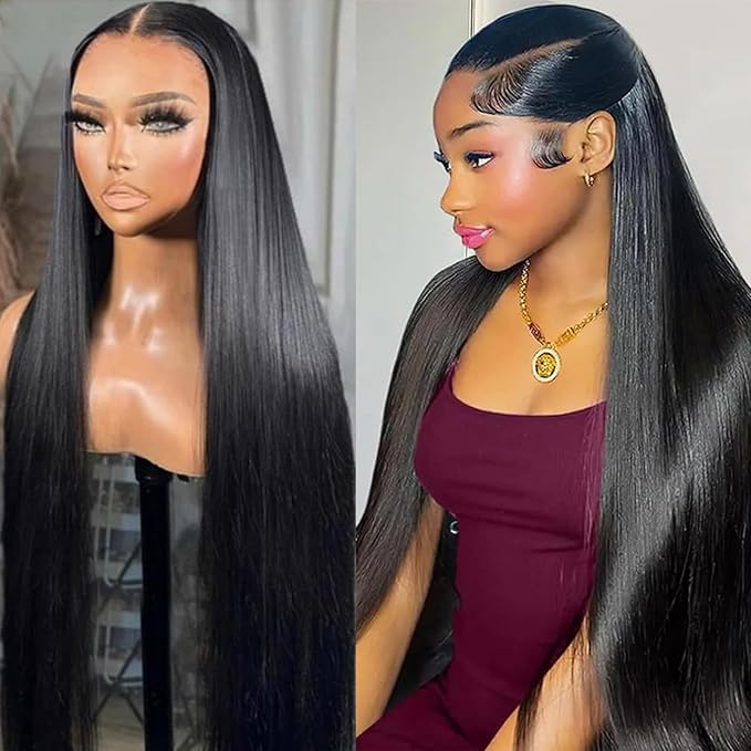Lemoda 13x6 Straight Lace Front Wigs Human Hair 180% Density 13x6 HD Transparent Lace Front Wig Pre Plucked 15A Brazilian Virgin Glueless Human Hair Wigs for Women 22 Inch