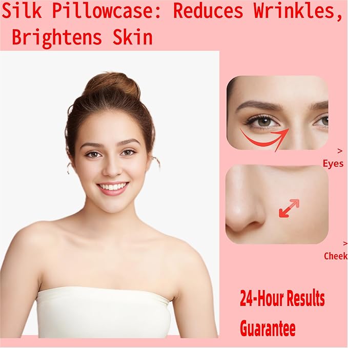 Luxury 6A Mulberry Silk Pillowcase & Silk Pillow Case for Hair & Skin – Anti-Wrinkle, Hidden Zipper– Best Beauty Sleep Solution for Women (Pink, Queen)