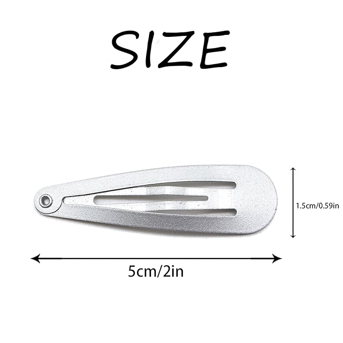 Dofash 12PCS Snap Hair Clips For Women-Non Slip & Metal Hair Barrettes, 5cm 2'' Small Clips For Thin & Fine Hair, Silver Grey