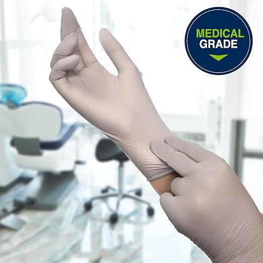 HALYARD Sterling SG Nitrile Powder-Free Exam Gloves, 3.7 mil, 9.5 Inches, Gray, Medium, 41659 (Case of 2500)
