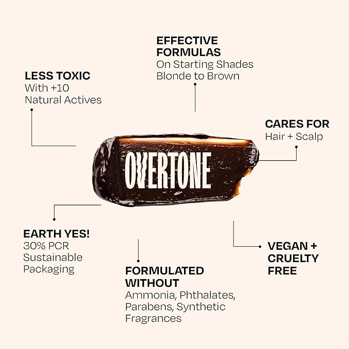 oVertone Daily Color Depositing Conditioner, Espresso Brown, 4.5 oz, Hydrating, Damage-Free Temporary Hair Color for All Hair Types with Shea Butter & Coconut Oil, Vegan & Cruelty-Free