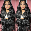 VIPbeauty 32 Inch Full 13x6 Lace Frontal Wigs Human Pre Plucked Bleached Knots 180 Density HD Transparent Body Wave Lace Front Wigs Human Hair for Women 12A Glueless Wigs Human Hair with Baby Hair