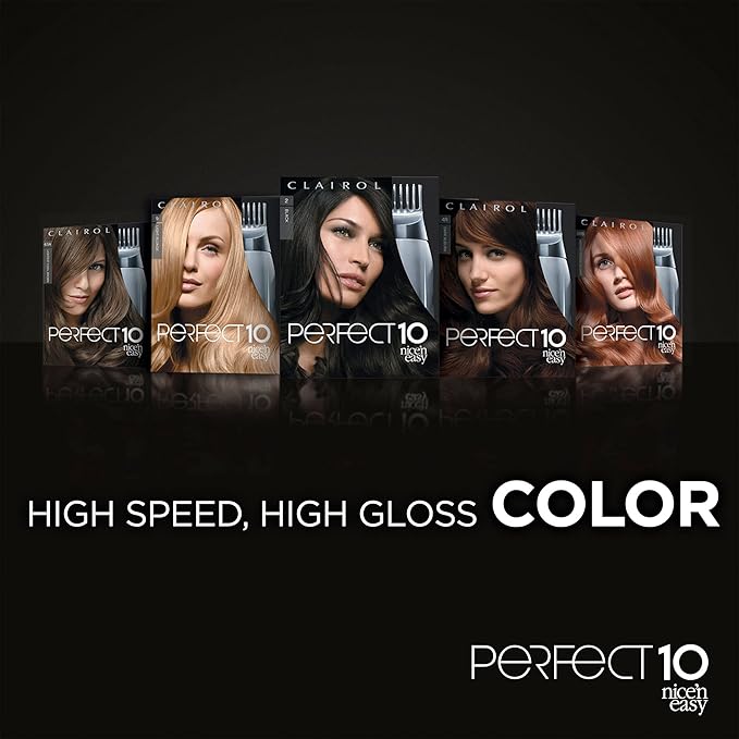 Clairol Nice‘n Easy Perfect 10 Permanent Hair Dye, 6.5A Lightest Cool Brown Hair Color, Pack of 1