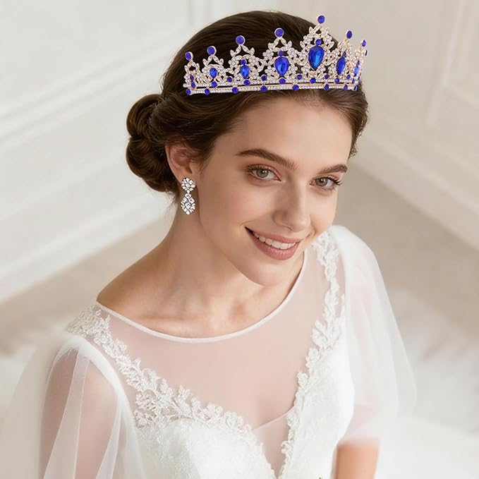 Princess Tiara and Crown for Women Wedding Tiaras for Bridal Women Tiaras and Crystal Crowns Rhinestone Headband Metal Hair Accessories for Costume Birthday Party Prom Gifts