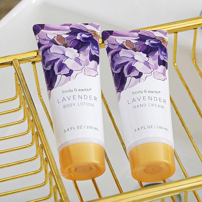BODY & EARTH Gift Baskets For Women 11 Pcs Lavender Spa Gifts For Her with Bubble Bath Body Lotion Sets, Bath and Body Gifts Set For Her Christmas Gifts for Women Spa Gift Sets