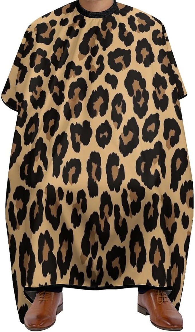 Men Women Cool Cheetah Leopard Print Hairdresser Cape, Extra Long Hairdresser Apron for Barbers, Profession Barbershop Supplies