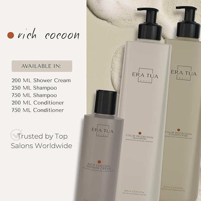Rich Cocoon Color Protection for Color-Treated Hair | Shampoo & Conditioner | Dutch Made & Formulated for Premium Cozy Scent of Warm Wood, White Amber & Jasmine