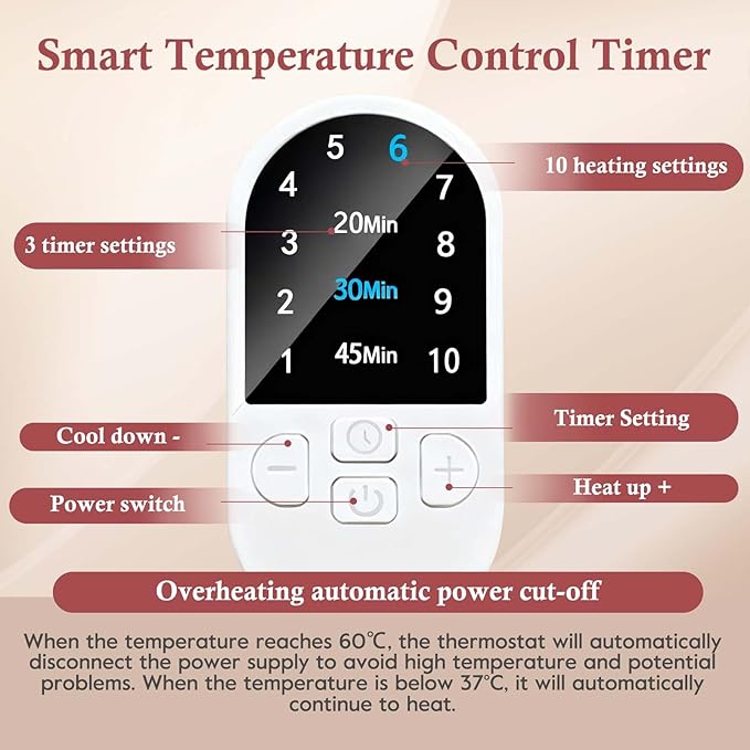 Heat Cap for Deep Conditioning-Hair Steamer for Natural & Thick Hair with 10-Level Temp Control 3 Timer Settings, Fast Heating Thermal Steam Cap for Home Hair Mask & Oil Treatments