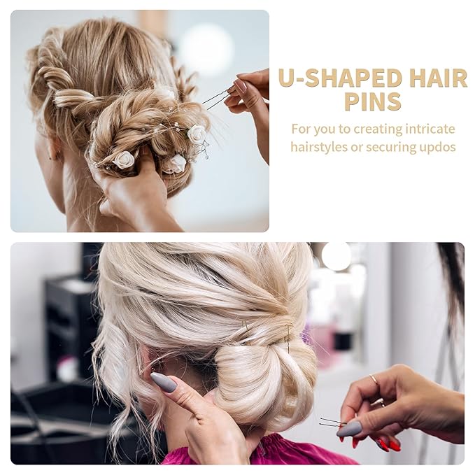 U Shaped Hair Pins 250 PCS, Coffee Brown Hair Pins for Women, Girls, Kids. With Storage Box. Hair Bobby Pins for Hair Updo, Dance, and Wedding
