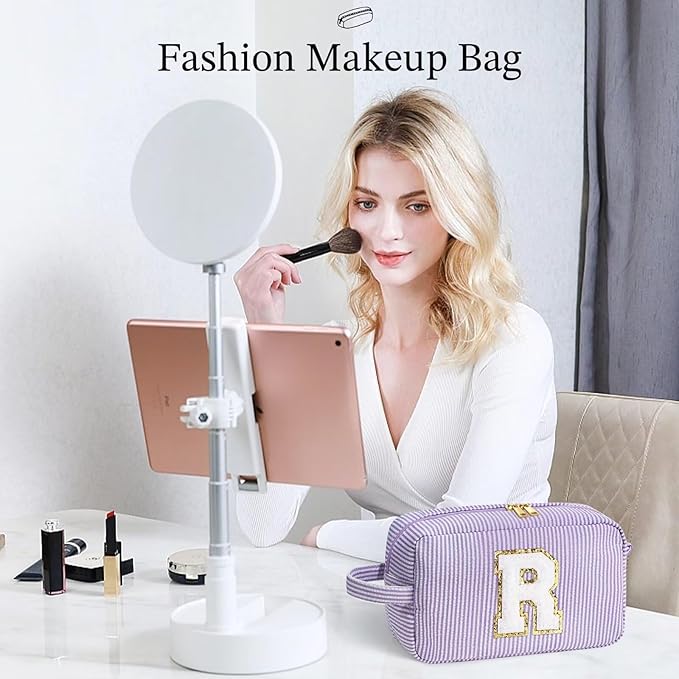 YOOLIFE Gifts for Grandma - Personalized Birthday Gifts for Grandma, Monogram Initial Makeup Bag Make Up Bag for Women N