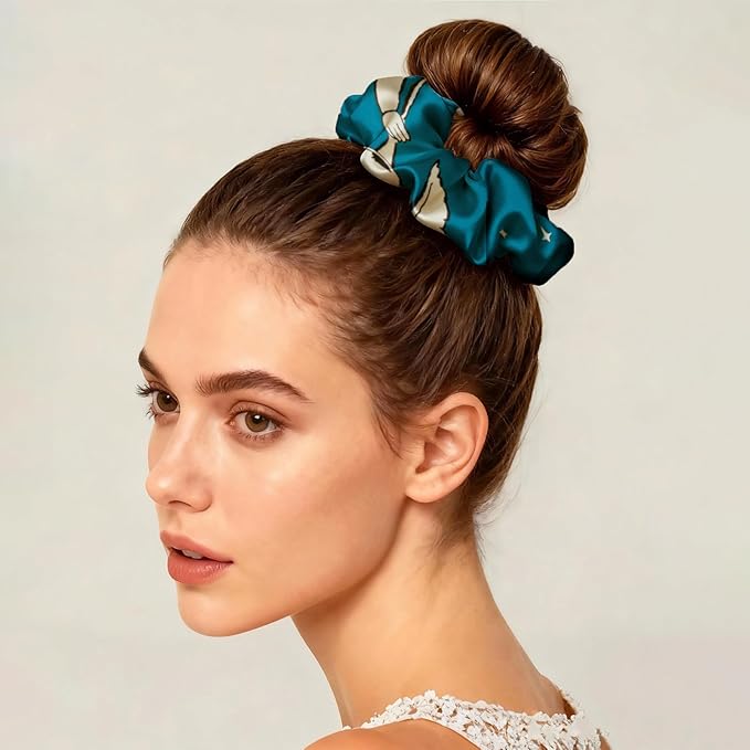 LILYSILK Silk Hair Scrunchies Ties for Frizz & Breakage Prevention 100% Mulberry No Damage Elastic Ponytail Holders, Gemini