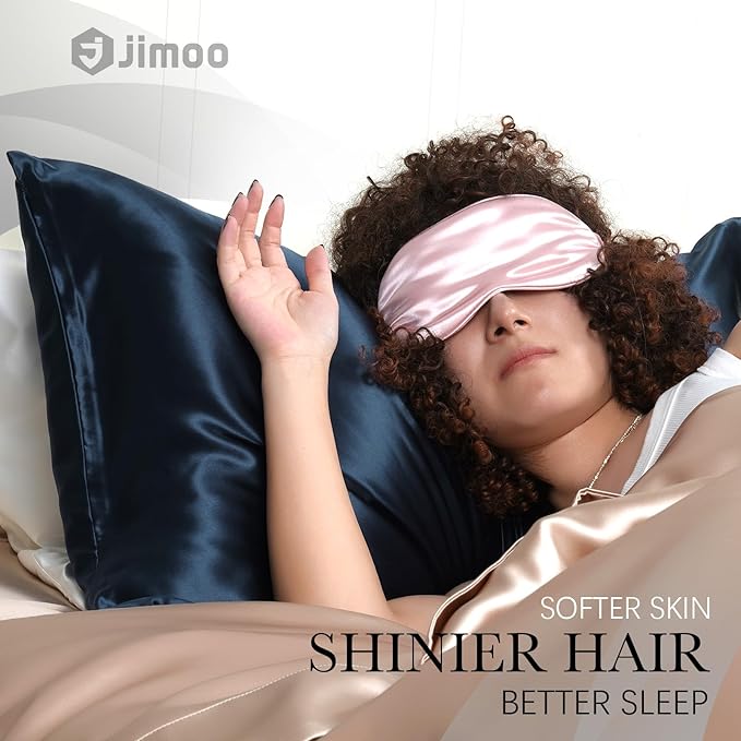 Natural Silk Pillowcase for Hair and Skin with Hidden Zipper, 22 Momme, 600 Thread Count 100% Mulberry Silk Pillowcase, Soft Smooth Both Sided Silk Pillow Cover(Navy Blue, King 20 inch X 36 inch ,1pc)