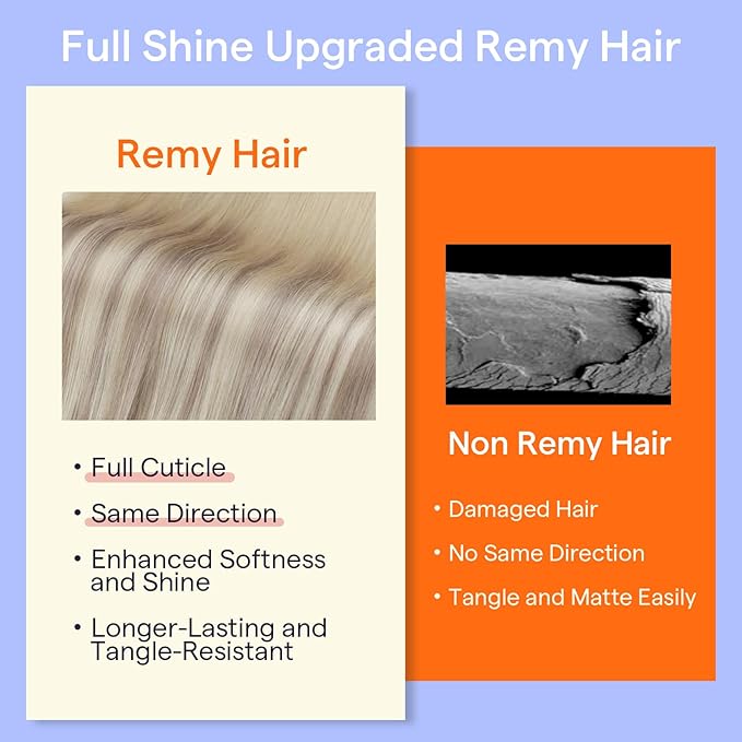 Full Shine Blonde Highlight Clip in Hair Extensions Blonde Hair Extensions Clip in Human Hair Balayage Human Hair Extension for Women for Long Hair 7 Pcs 22 Inch 120 G