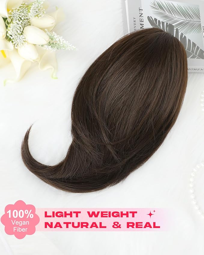 Ponytail Extension – 16” Claw Clip in Ponytail Hair Extensions Natural Soft Synthetic High Pony Tail Hairpieces for Women (Chocolate Brown, 16 inch)