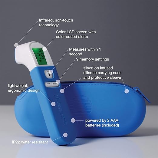Bio-Therapeutic bt-Degree Infrared Digital Thermometer for Adults and Kids Touchless Forehead Temperature for Baby, Results in 1 Second, 9 Reading Memory, Color LCD Screen, Audible Fever Alert