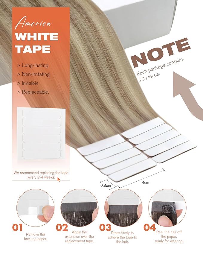 Sunny Hair Tape in Hair Extensions Human Hair, Blonde Hair Extensions Tape in Highlight Blonde Human Hair Tape in Extensions 22 inch 50G