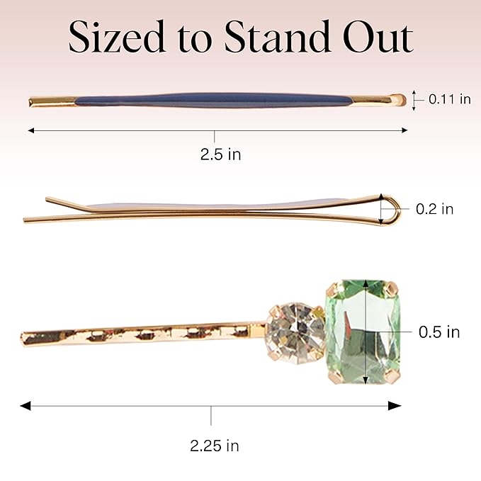 Kitsch Gem Bobby Pins for Women - Stylish Rhinestone Hair Accessories | Elegant Hair Pins Decorative for Styling | Bobby Pin Set - Garden Bouquet | Ideal Gifts for Women, 8pcs