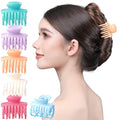 RC ROCHE 6 Pcs Double Claw Hair Clip Tooth Claw Clip Grip Tooth Jaw Clamps Thin Fine Hair Strong Hold No Slip Undo Clutchers for Women, Small Pastel