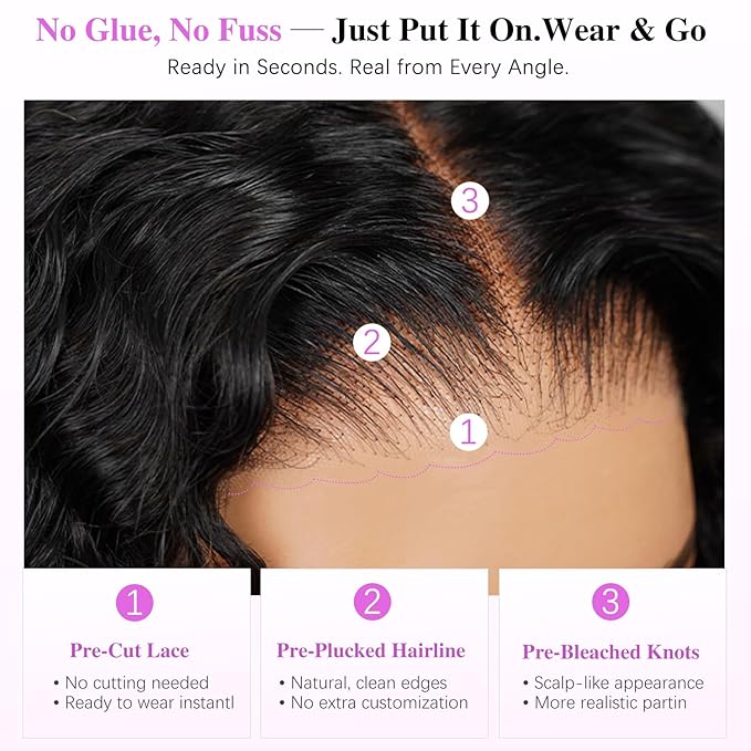 7x6 Burmese Curly Glueless Wigs Human Hair Pre Plucked Pre Cut 250% Density Drawstring Wig for Black Women 7x6 HD Lace Front Wigs Human Hair Glueless Wear and Go Nautural Color 28 Inch
