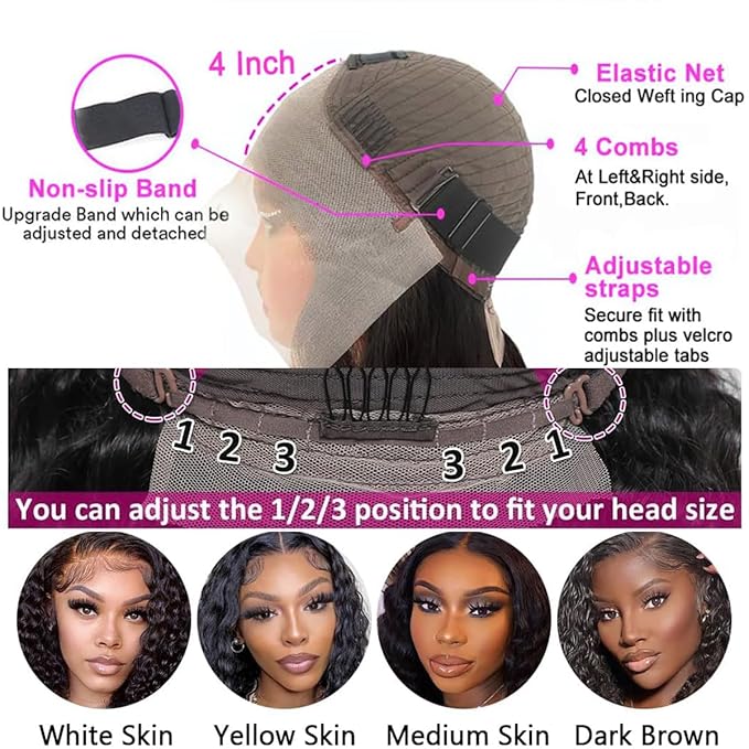 Aomllute Deep Wave Lace Front Wigs Human Hair 26 Inch 200 Density 13x4 HD Lace Front Wigs Human Hair for Women Glueless Curly Lace Front Wigs Human Hair Wigs Pre Plucked