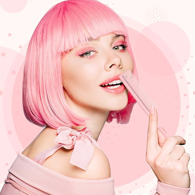 Leinuosen 10 Pcs Rat Tail Comb Styling Carbon Heat Resistant Anti Static Teasing Comb for Back Root Tease Adding Volume Evening Styling(Pink)