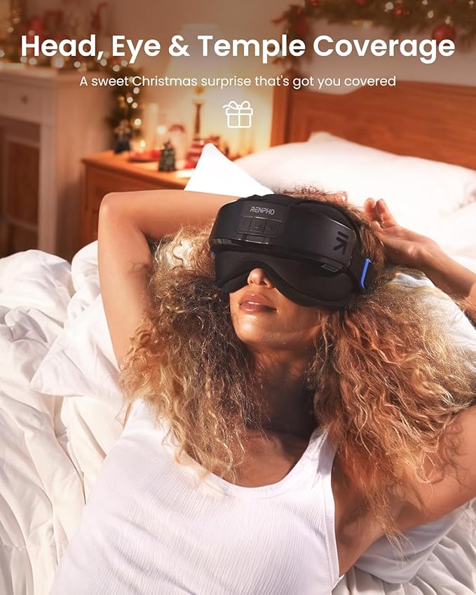 RENPHO Eyeris Masc Head & Eye Massager, FSA Eligible HSA, Christmas Gifts for Women Men, Headache Massager for Forehead, Occiput and Temple, Heated Face Mask with Heat, Massager Scalp Stress Relax