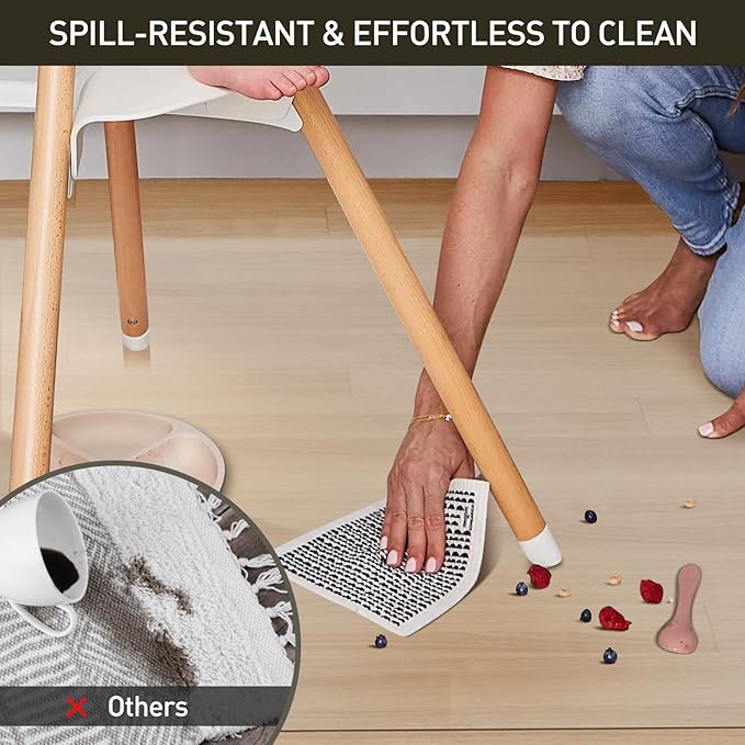 Area Floor Mat for Home, 8'×10' Large Transparent No Slip Waterproof Vinyl Area Rug for Living Room, Spill Resistant Hard Floor Protector Cover, Easy Clean Splat Mat for Under High Chair