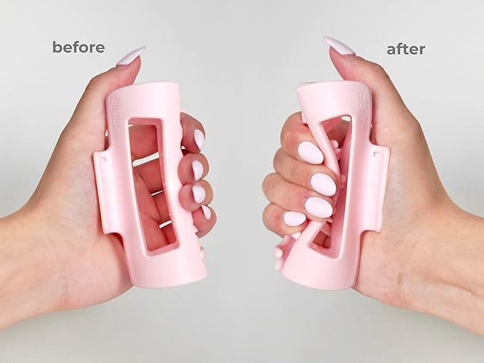 The Original Mello Hair Claw Clip Squishy Claw Clip Made in Korea Patent Pending 30021976 (Pink, Medium)