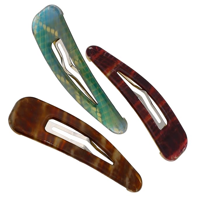 Camila Paris CP2931 French Hair Barrettes Clips, Snap Hair Slides Clic Clac for Women, Styling Girls Side Slide-in Metal Snap Pin Hair Accessories for Women. Strong Hold, No Slip Grip, Made in France
