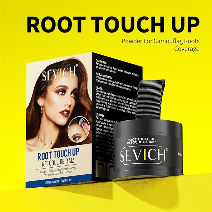 Sevich Hairline Powder - Root Touch Up Instantly Hair Color for Thinning Gray Coverage - Bald Spot Concealing Hair Powder for Women & Men - 48Hour Waterproof & Sweatproof - Light Coffee