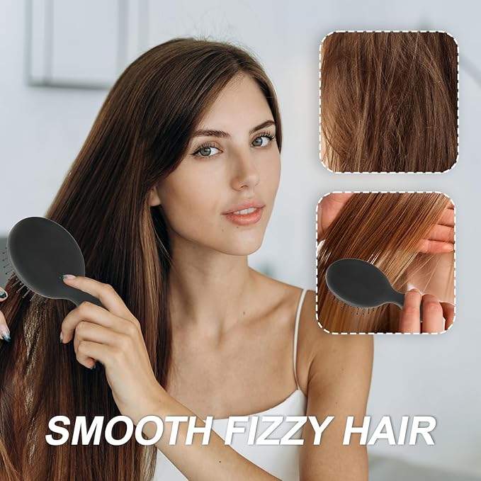 Mini Hair Bursh for Women,girls-Protable Travel Size Hair Brush for Pockets,Purse,backpack-Mini Detangler Brush for All Hair Types,Small Hair Brush for Detangling(1 Pack-Black)