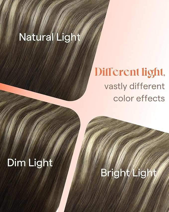 Sunny Hair Tape in Hair Extensions Real Human Hair Invisible Remy Hair Extensions Tape ins for Women Cool Brown Ombre Light Brown Balayage Medium Blonde 24 inch 25G