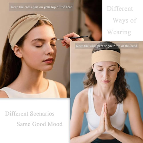 12 Pcs Wide Stretchy Headbands For Women Twist Knotted Headband Set Head Bands For Women’s Hair Band Soft Workout Yoga Accessories