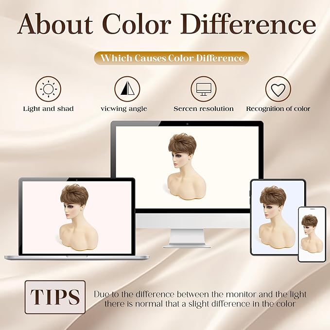 Short Hair Topper for Thinning Hair 4 Inch Short Pixie Cut Toppers Pieces Natural Curly Synthetic Wiglets Hairpieces (Blonde with Highlights, 4 inch)