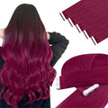 YoungSee Tape in Hair Extensions Human Hair Magenta Human Hair Tape in Extensions Red 12 Inch Colorful Hair Extensions Tape in For Party 20g 10pcs
