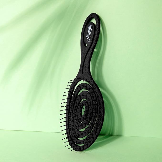 Ninabella Detangling Hair Brush for Women & Men - Does not Pull - Straightening Brushes for Straight, Curly & Wet Hair - Vented Unique Spiral Hairbrush - Berry