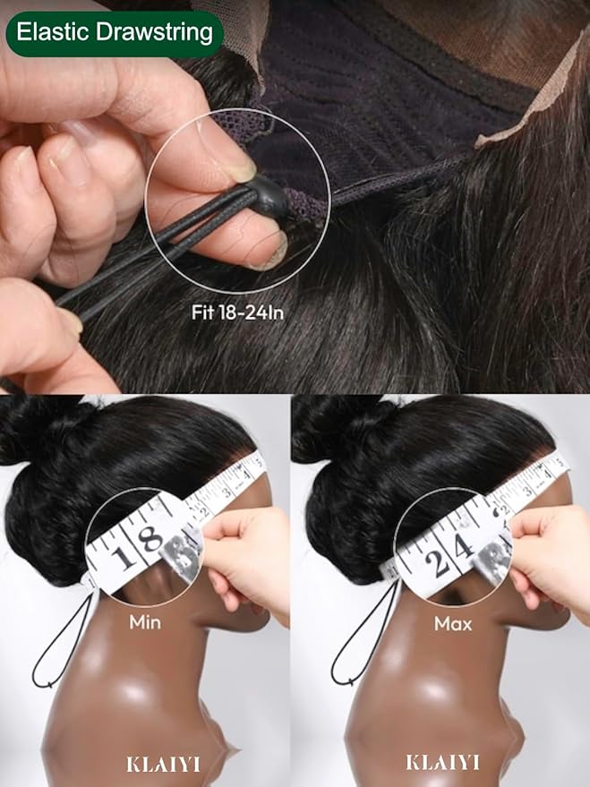 KLAIYI Black Cherry Loose Body Wave Pre Eeverything 13x4 Lace Frontal Wigs Human Hair Bye Bye Knots Glueless Ready to Wear and Go Wig with Face Framing Bangs Drawstring Pre Plucked Burgundy Wig 26Inch