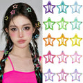 Star Hair Clips Multiple Colors Snap Hair Barrettes Non Slip Star Hair Accessories Metal Hair Clips for Girls Women -15 PCS 1.18"