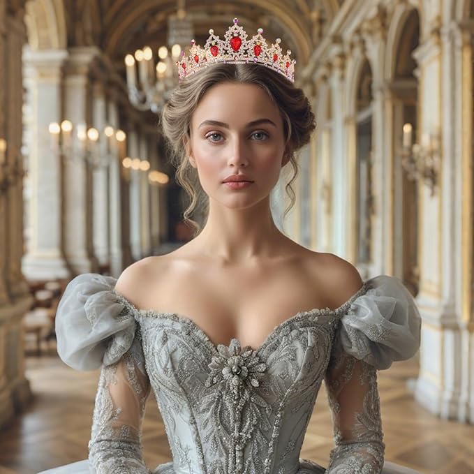 Princess Tiara and Crown for Women Wedding Tiaras for Bridal girls Tiaras and Crystal Crowns Rhinestone Headband Metal Hair Accessories for Costume Birthday Party Prom