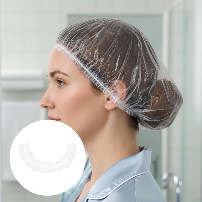 2 Pcs Heat Cap for Deep Conditioning, Conditioning Cap Made of Aluminum Foil with 100pcs Disposable Plastic Caps, Portable Thermal Hair Steam Caps for Home and Salon Use Hair Dyeing