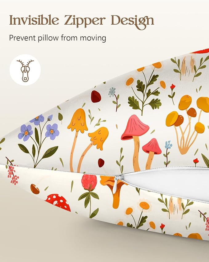 2 Pack Mulberry Silk Pillowcase for Hair and Skin - Standard Size 20 x 26 Inches with Hidden Zipper Flowering Plants 19 Momme Soft Sleeping Silk Pillow Case for Women, Moms