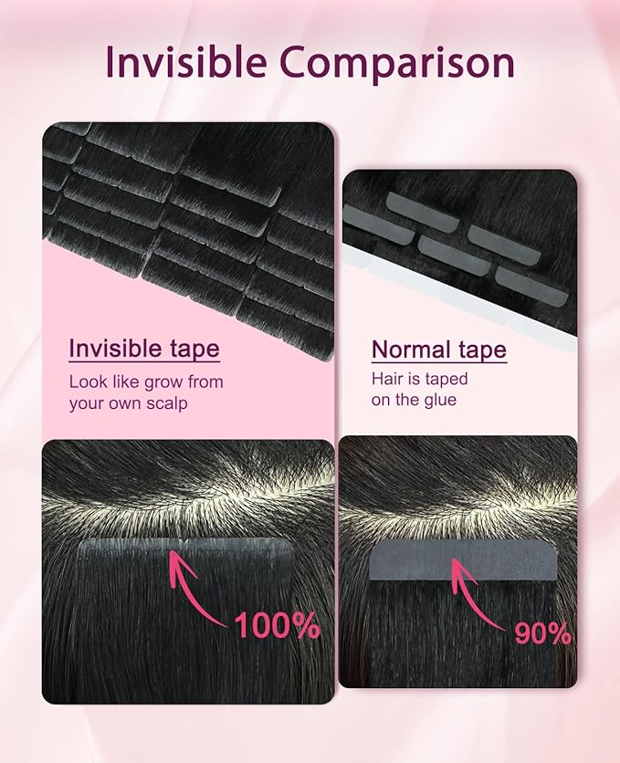 Pinkpearl Invisible Tape in Hair Extensions Human Hair, 20pcs 14inch 40g #8T60 Balayage Ash Brown to Platinum Blonde Injection Tape in Extensions Real Remy Seamless Human Hair Injected